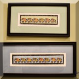 A13. Framed elephant artwork. 